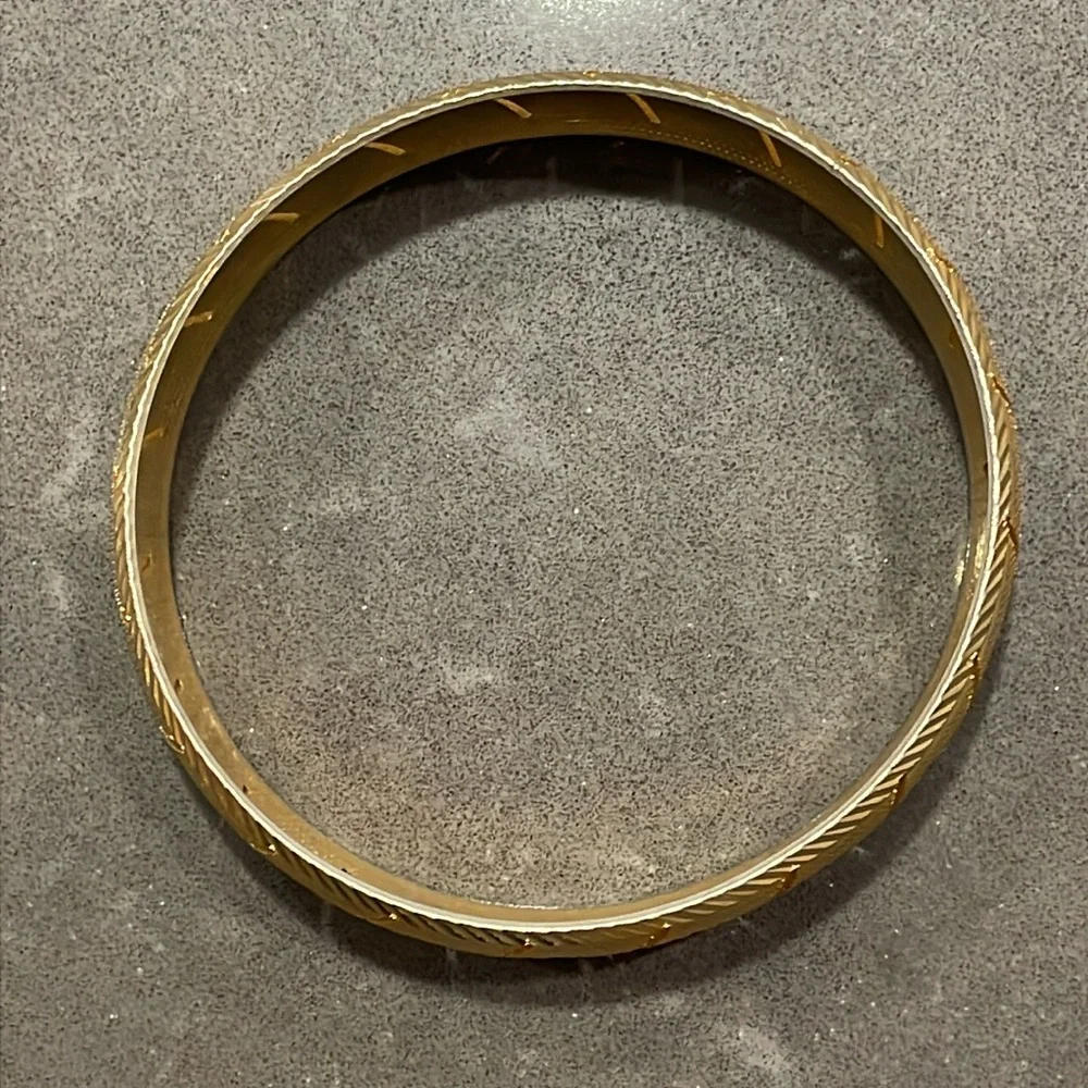 Gold Tone Bangle Bracelet - Picture 5 of 12